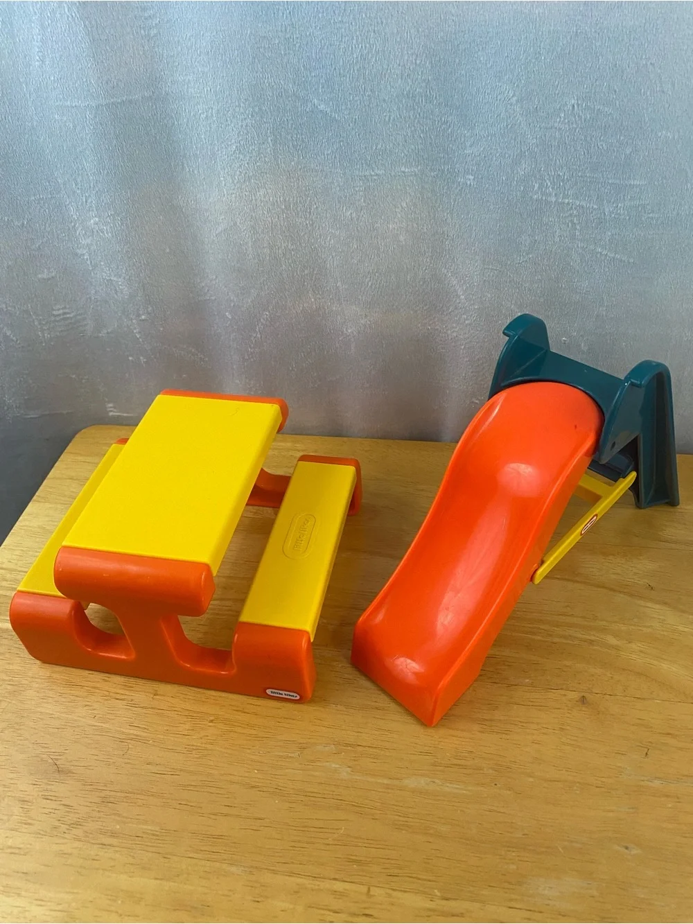 Vintage Little Tikes Dollhouse Slide and Picnic Table